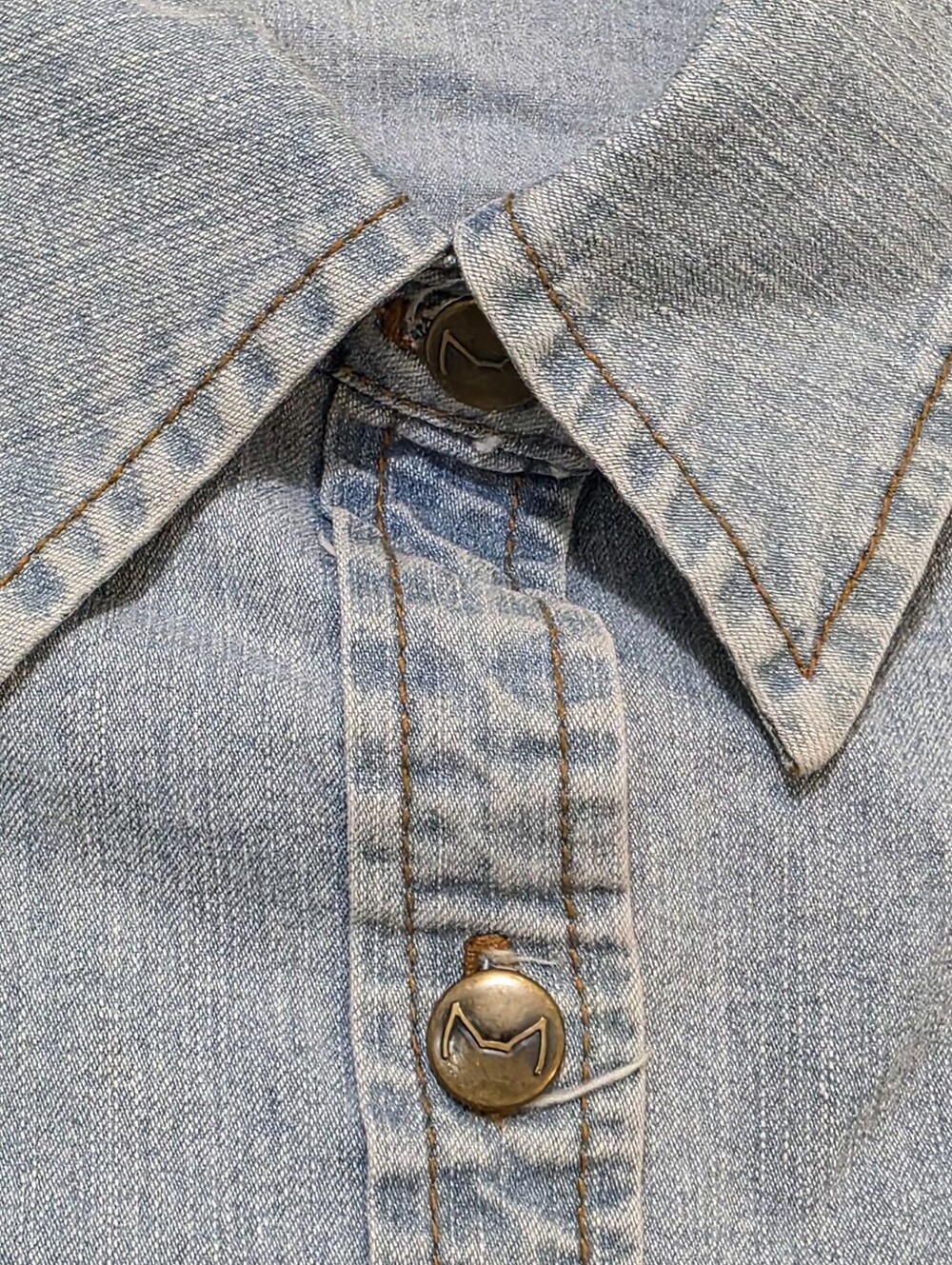 Vintage Y2K Era Foxy Jeans Button Up Denim Shirt-Top Womans Sz L-XL Stretch - Picture 5 of 7